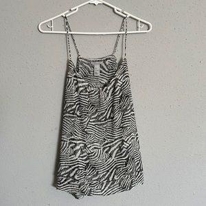 H & M black white tank